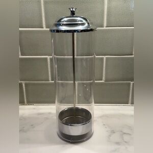 Clear and Silver Countertop Straw Dispenser